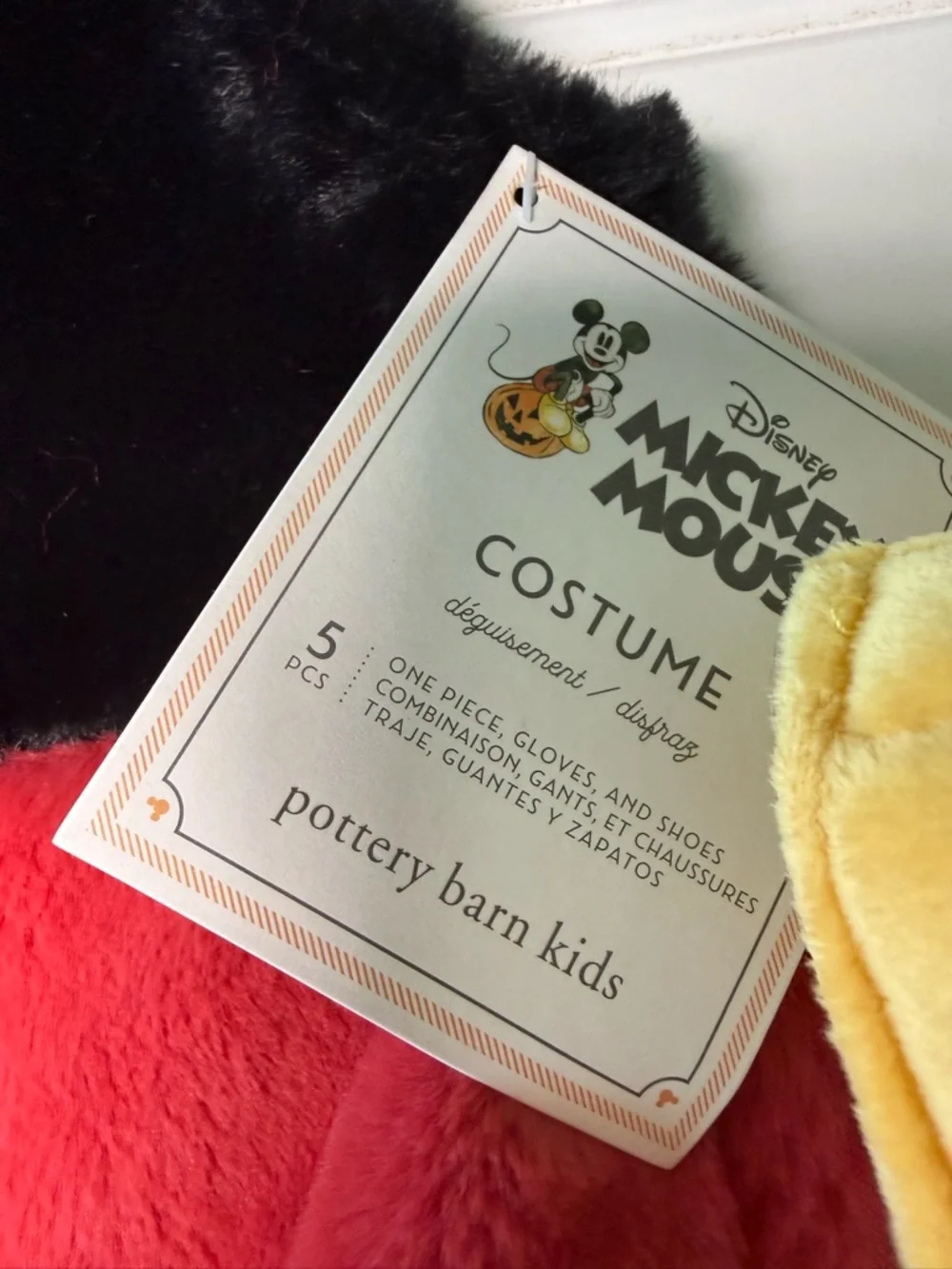 Pottery Barn Kids Halloween Costume Disney Mickey Mouse  3T NEW 1922 - Picture 3 of 5